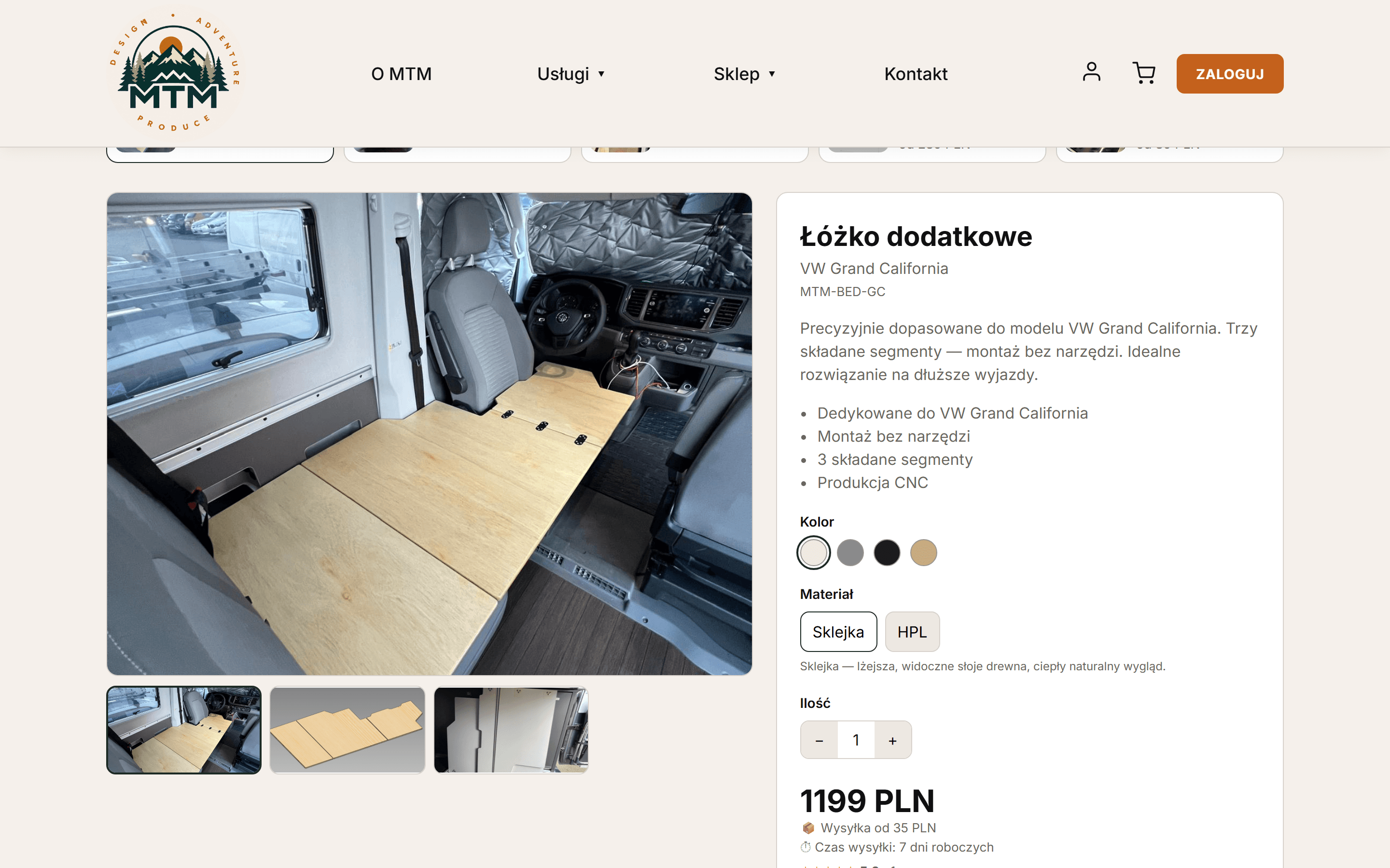 Karta produktu — zdjęcia, warianty materiału i cena na żywo